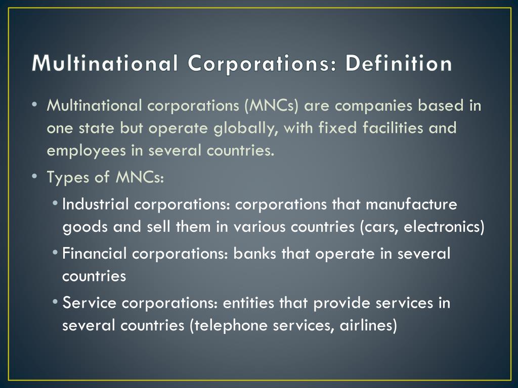 Ppt Multinational Corporations In The World Economy Powerpoint Presentation Id 1684862