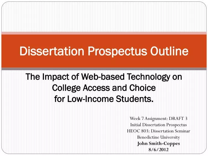 what is a dissertation prospectus