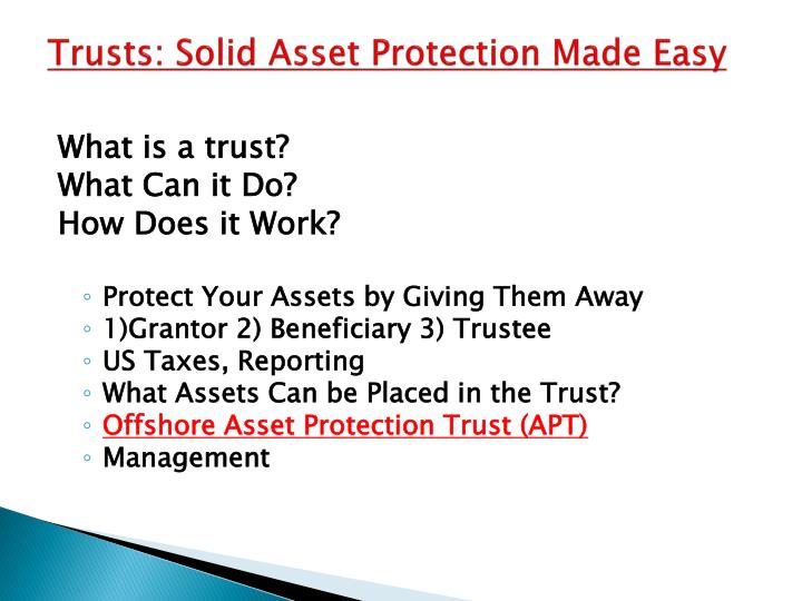 Ppt Offshore Asset Protection 1 Trust 2 Private