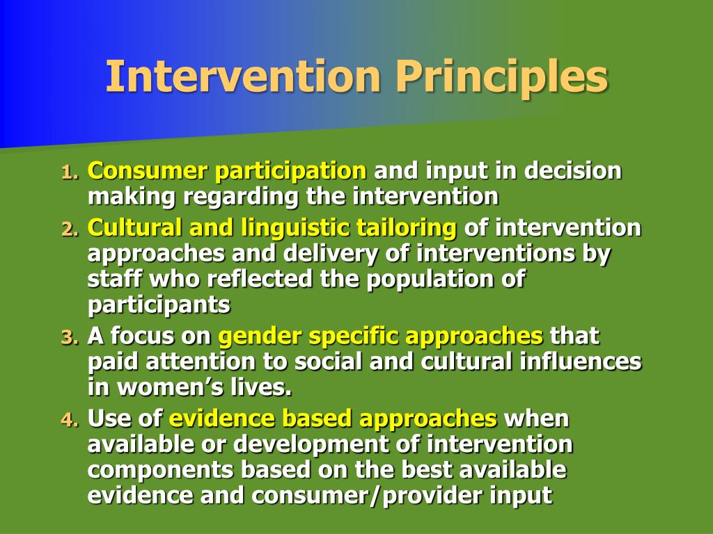 principle of intervention in unification principle of intervention in unification