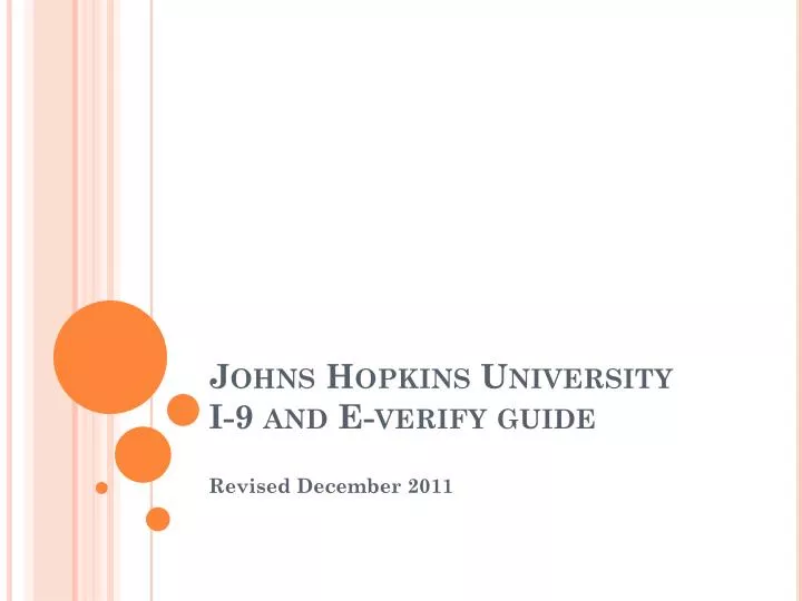 PPT Johns Hopkins University I9 and Everify guide PowerPoint