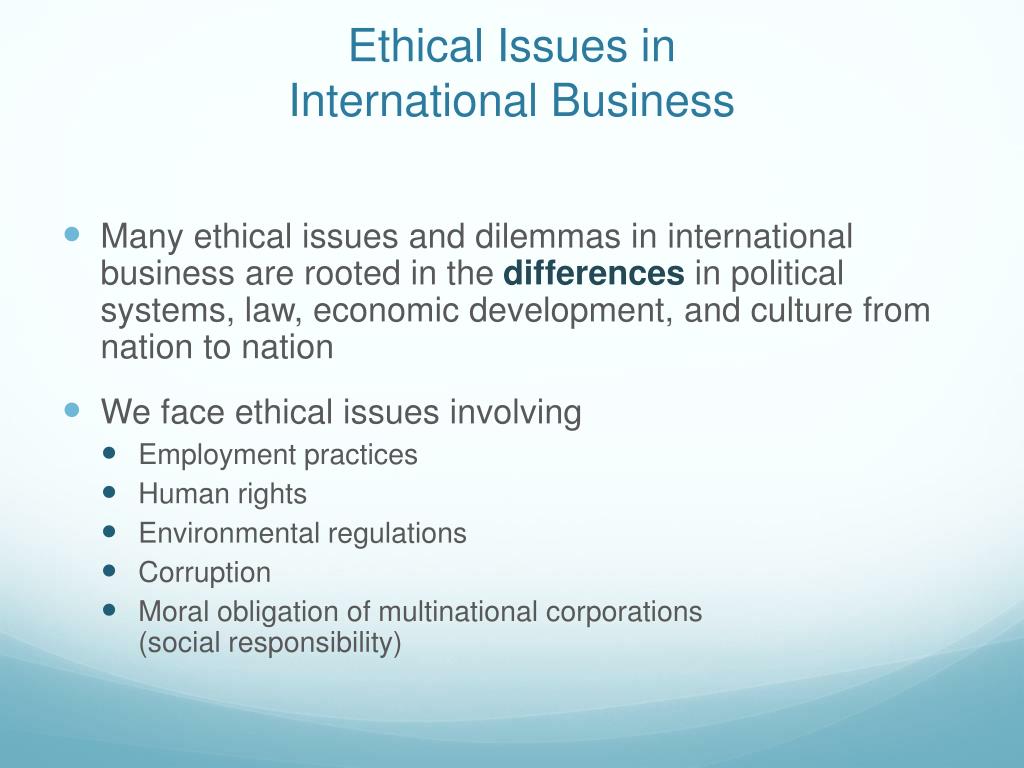 Ethical Issues In The Business World PPT - Ethics in International Business PowerPoint Presentation, free