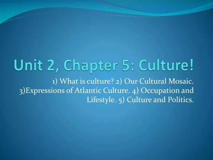 unit 2 chapter 5 culture n.