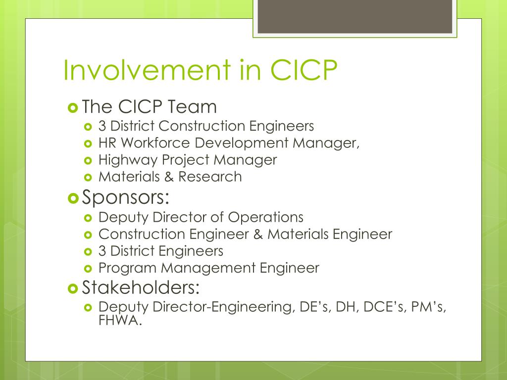 PPT Construction Inspection Certification Program (CICP) PowerPoint PPT Construction Inspection Certification Program (CICP) PowerPoint