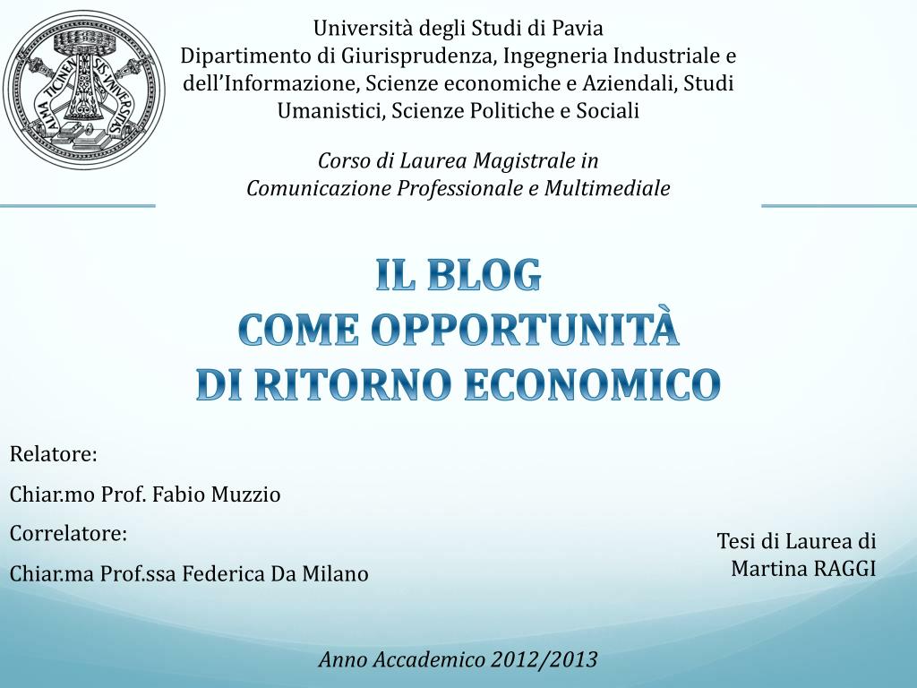 PPT - Università degli Studi di Pavia PowerPoint Presentation, free  download - ID:1686726