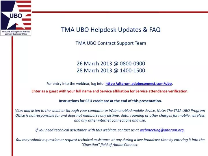 Ppt Tma Ubo Helpdesk Updates Faq Tma Ubo Contract Support Team
