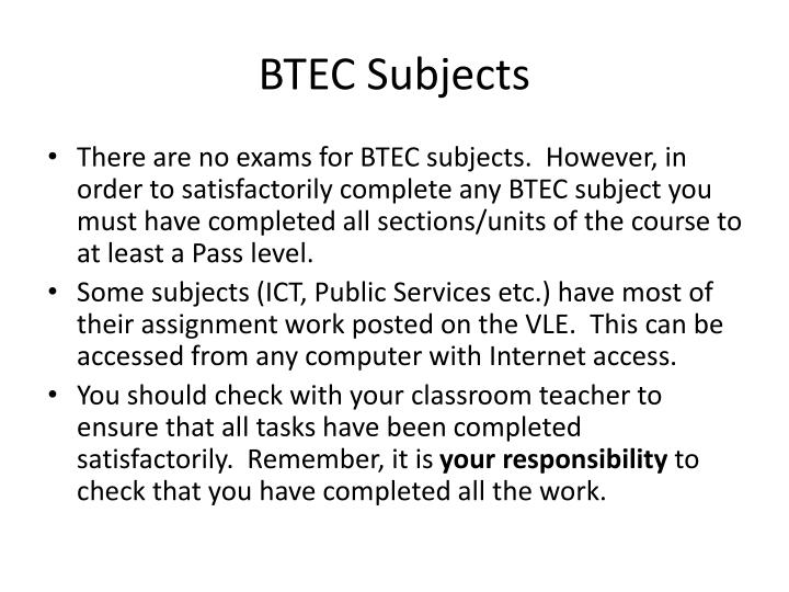 Btec Subjects List | The Ultimate Guide To The Different BTEC Levels ...