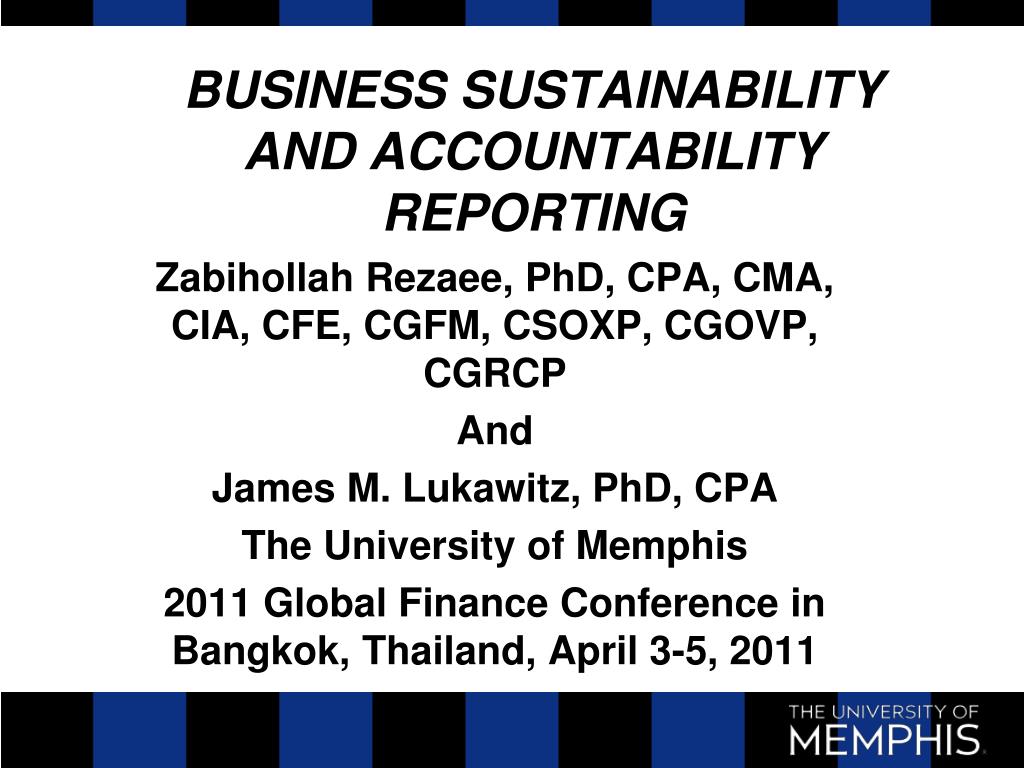 PPT - BUSINESS SUSTAINABILITY AND ACCOUNTABILITY REPORTING PowerPoint ...