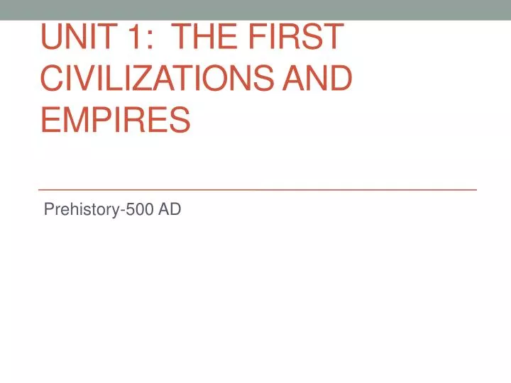 unit 1 the first civilizations and empires n.