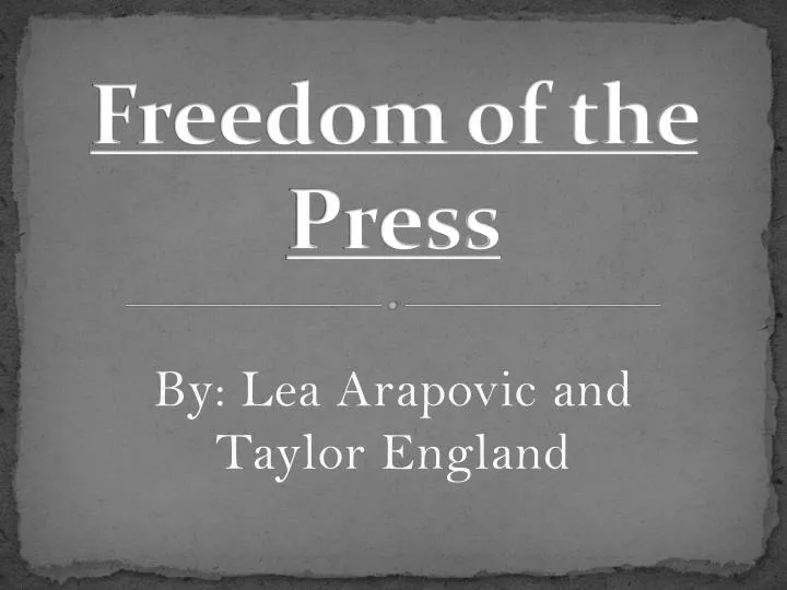 freedome of press