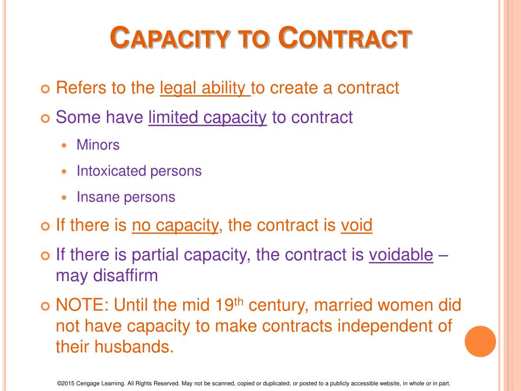 capacity to contract assignment