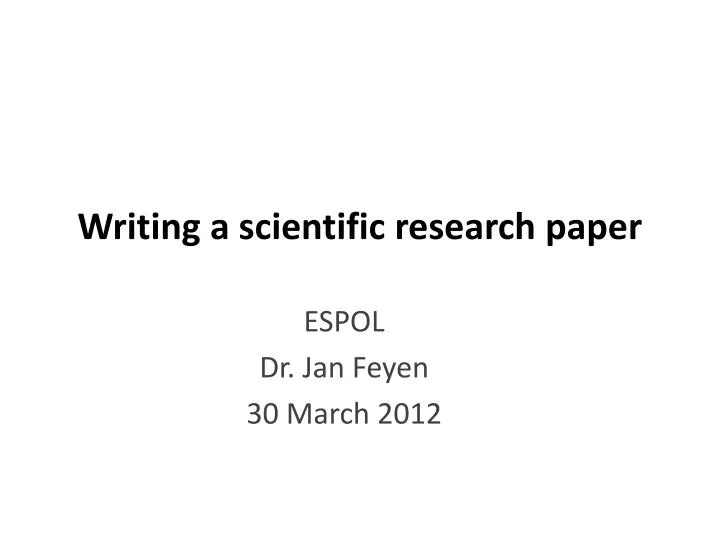 writing a scientific research paper n.