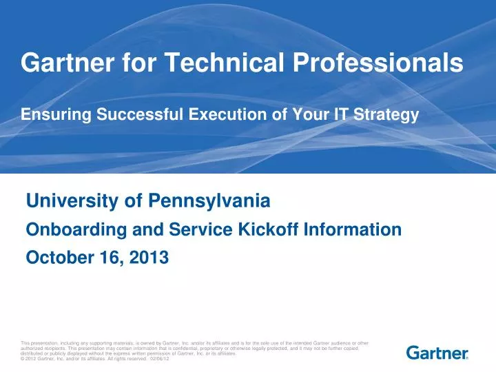PPT Gartner for Technical Professionals Ensuring Successful Execution
