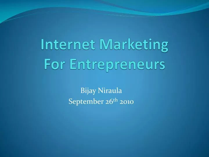internet marketing for entrepreneurs n.