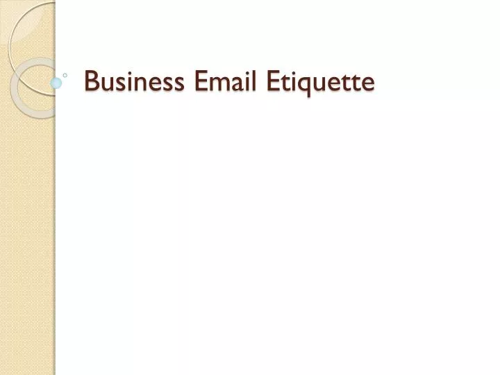 business email etiquette presentation