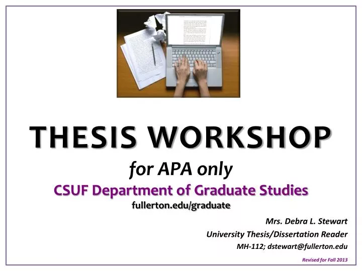 Ppt Thesis Workshop For Apa Only Csuf Department Of Graduate