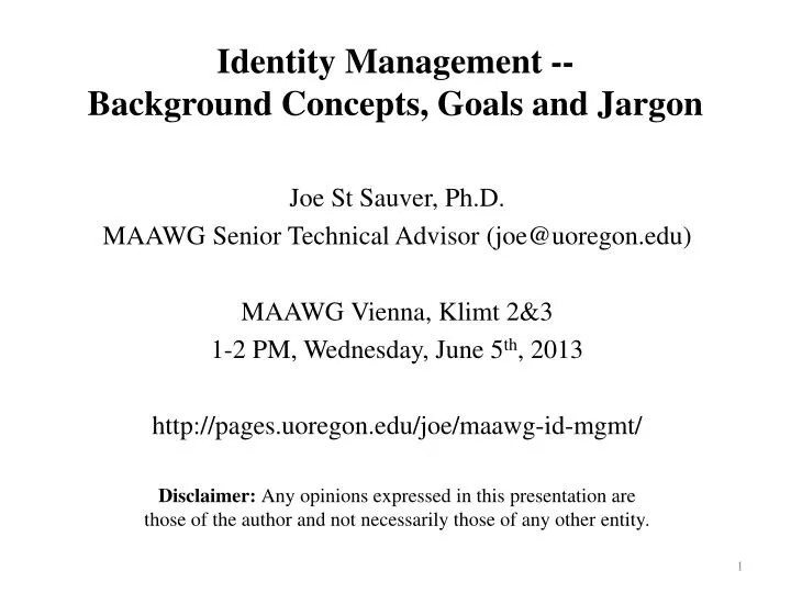 identity management background concepts goals and jargon n.