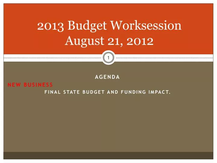 2013 budget worksession august 21 2012 n.