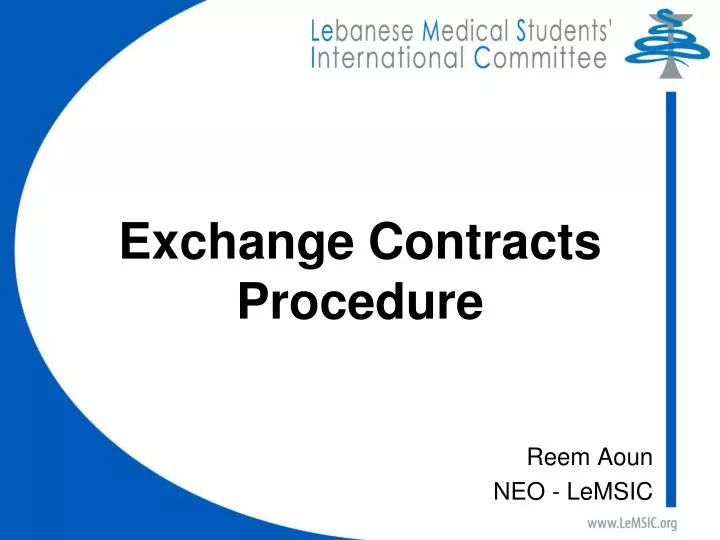 PPT Exchange Contracts Procedure PowerPoint Presentation, free