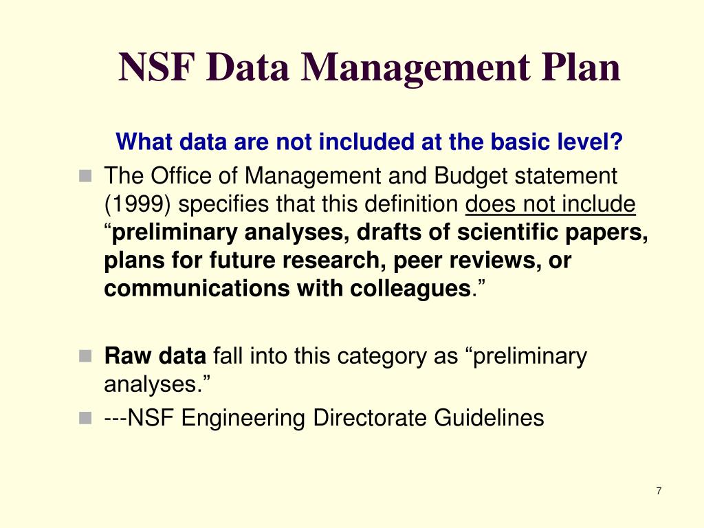 PPT NSF Data Management Plan PowerPoint Presentation Free Download 