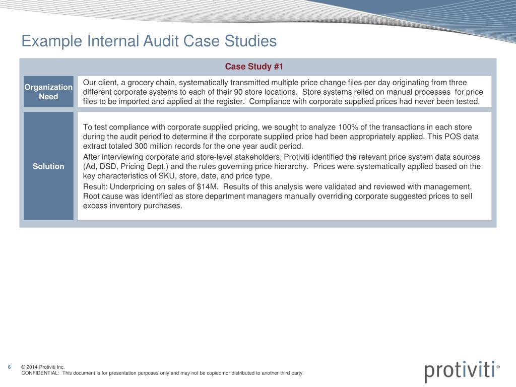 audit case study examples