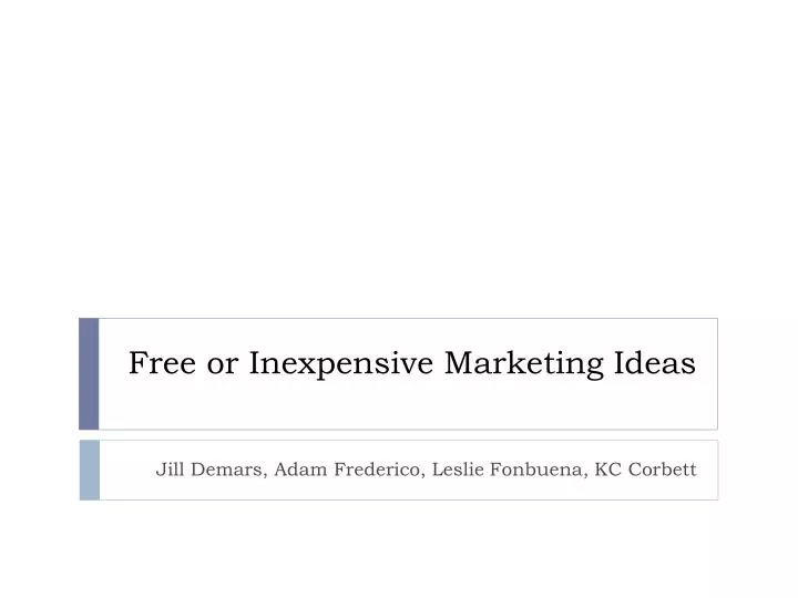 free or inexpensive marketing ideas n.
