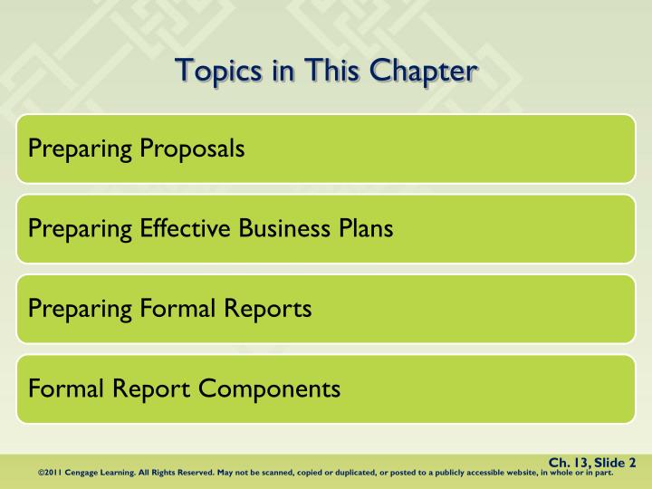 formal business reports