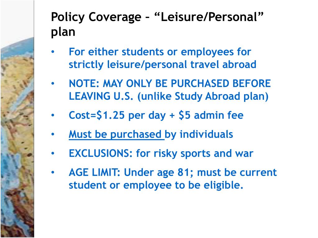 PPT Overview of HTH Worldwide Travel Abroad Health Insurance