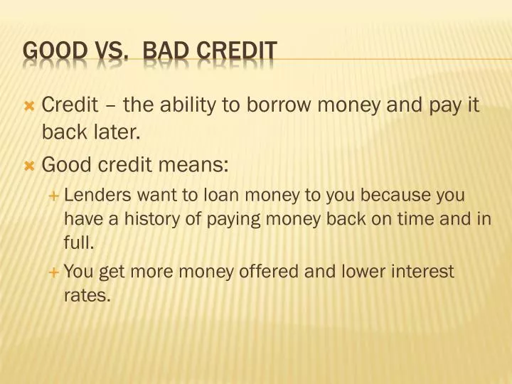 bad credit