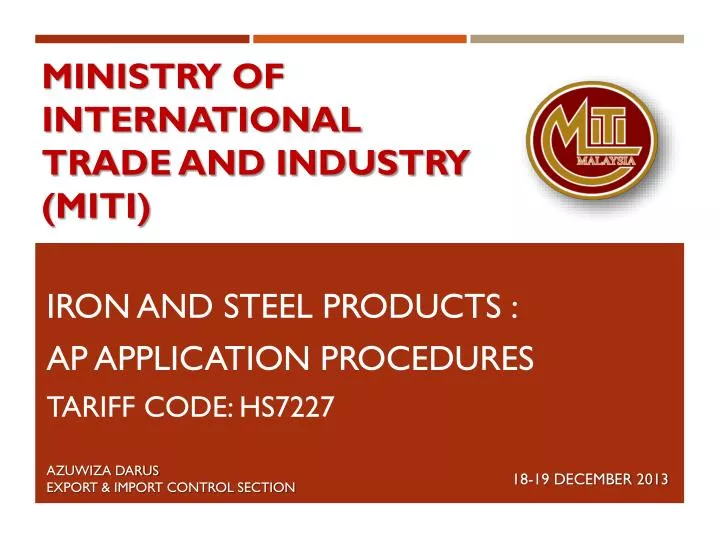 ministry of trade and industry malaysia