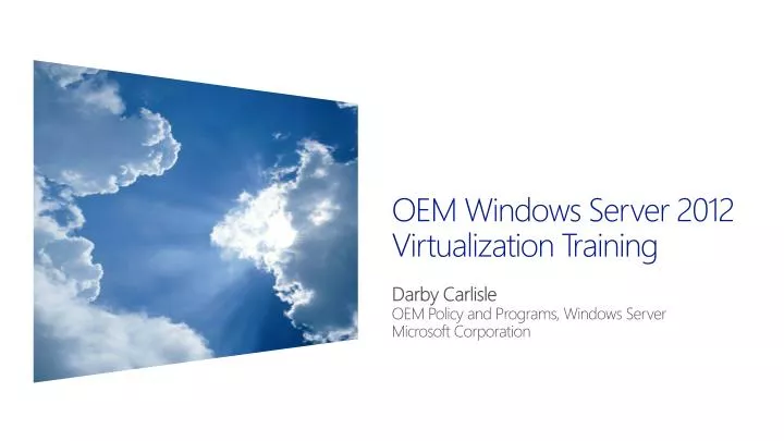 Ppt Oem Windows Server 2012 Virtualization Training Powerpoint