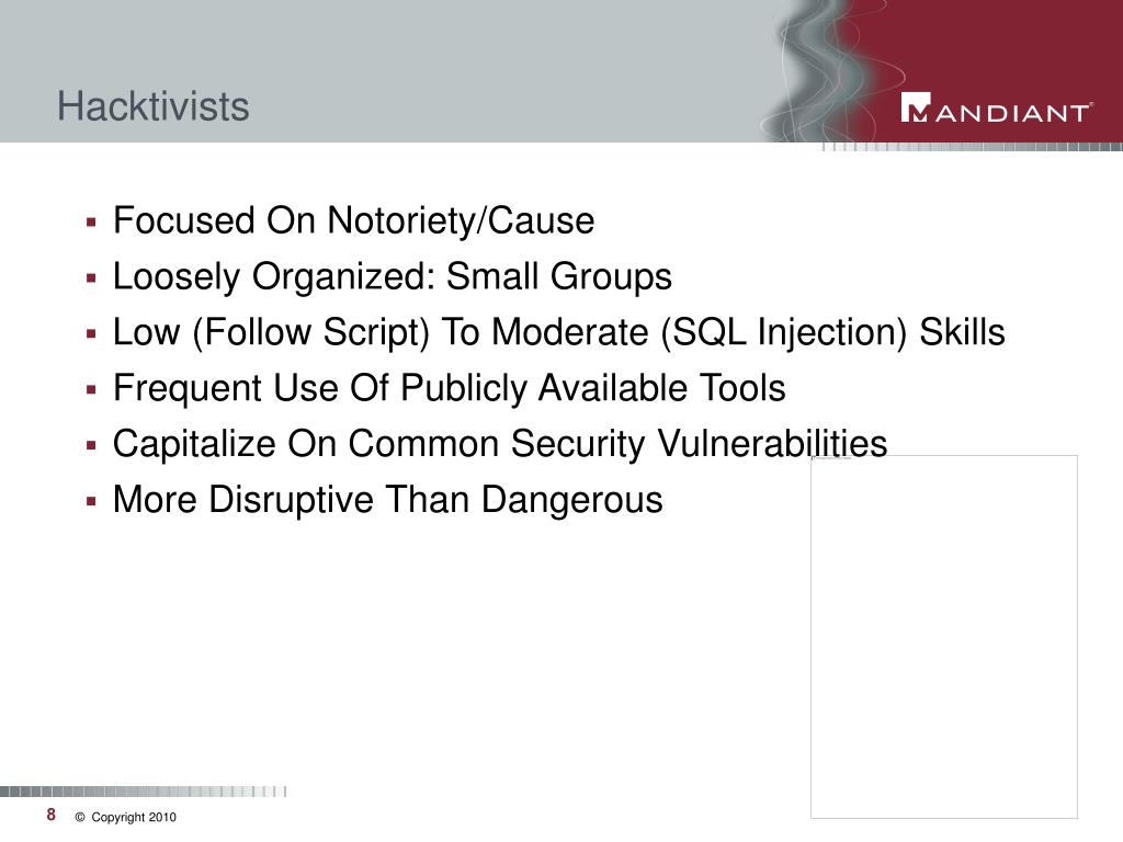 Ppt Advanced Attack Groups Objectives Tactics Countermeasures