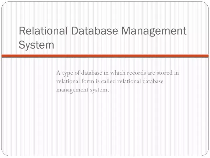 free relational database management systems