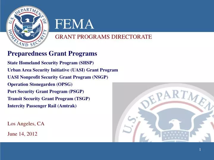 preparedness grant programs n.