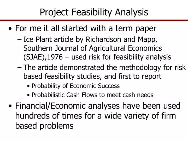 project feasibility analysis n.