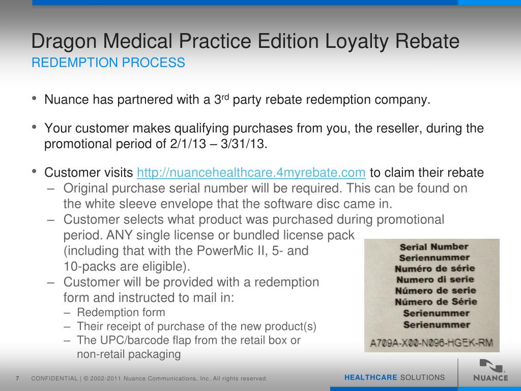 PPT Dragon Medical Practice Edition Loyalty Rebate Program 