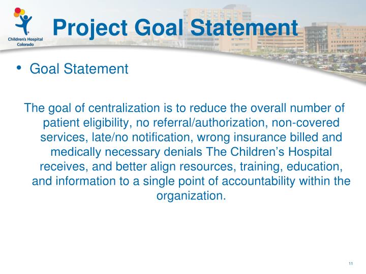 project objective statement ppt about children s hospital colorado powerpoint project objective statement ppt about children s hospital colorado powerpoint