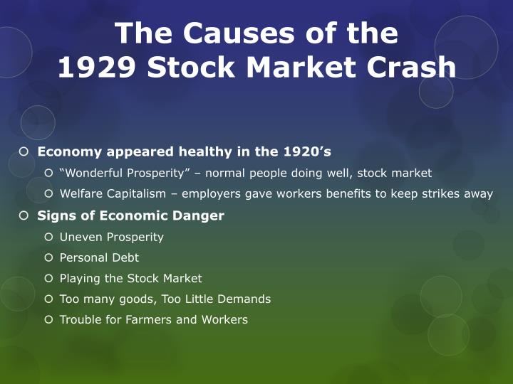 PPT The 1929 Stock Market Crash And The Great Depression PowerPoint 