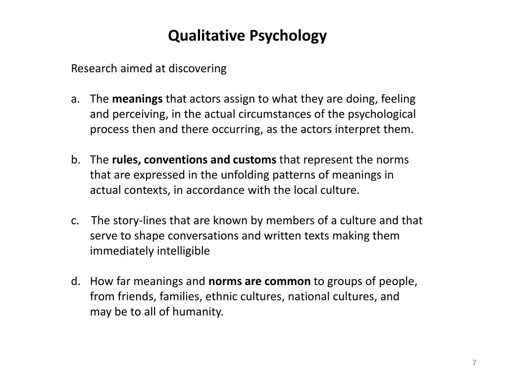 famous qualitative research studies in psychology