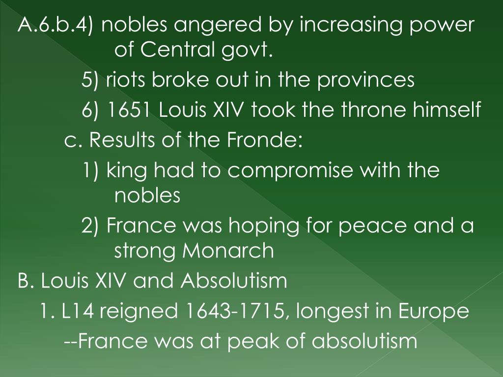 PPT - Absolutism and Constitutionalism in Western Europe, 1589-1715 ...