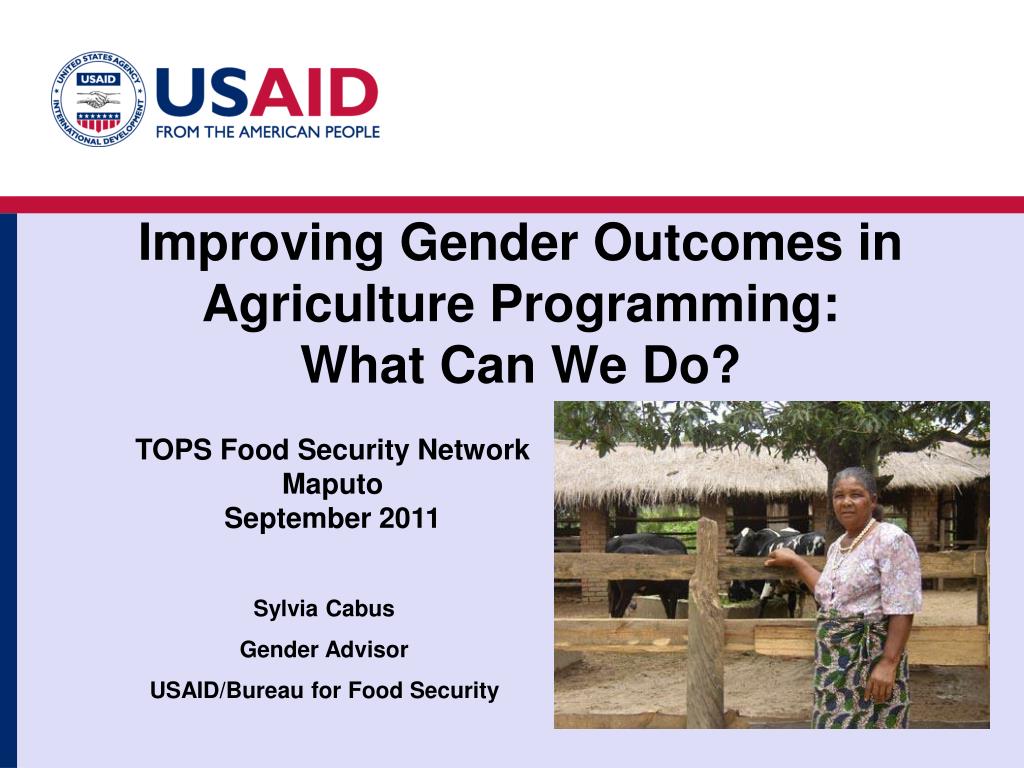 PPT - Improving Gender Outcomes in Agriculture Programming: What Can We ...