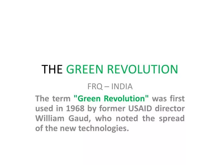 the green revolution n.