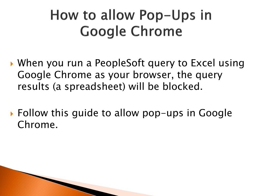 how to allow pop ups on google chrome once