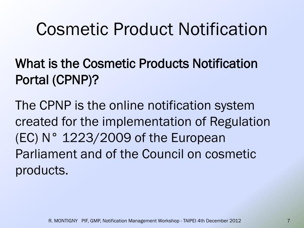 CPNP – Cosmetic Products Notification Portal