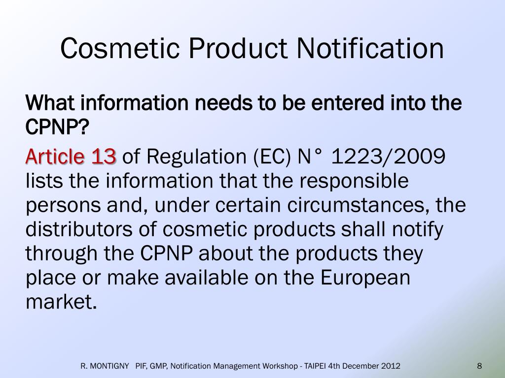 CPNP – Cosmetic Products Notification Portal