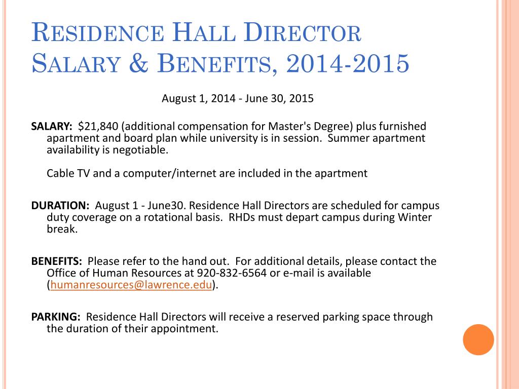 PPT Residence Hall Director At Lawrence University PowerPoint 