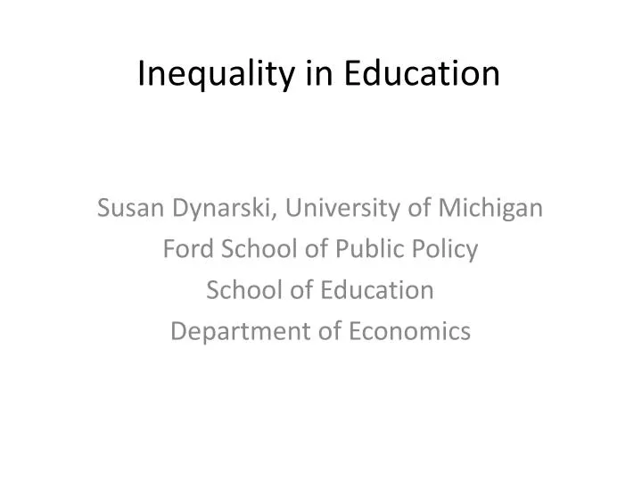 essays about inequality in education