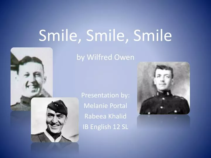 smile smile smile by wilfred owen n.