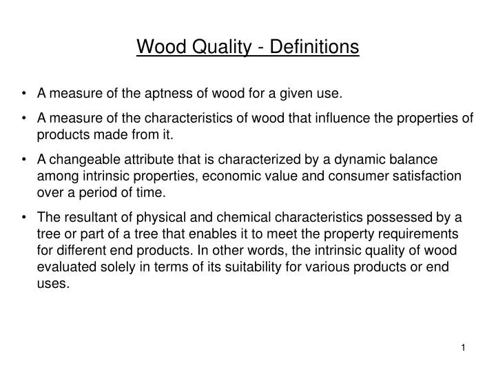 PPT Wood Quality Definitions PowerPoint Presentation, free download
