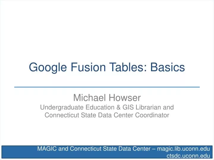 google fusion tables basics n.